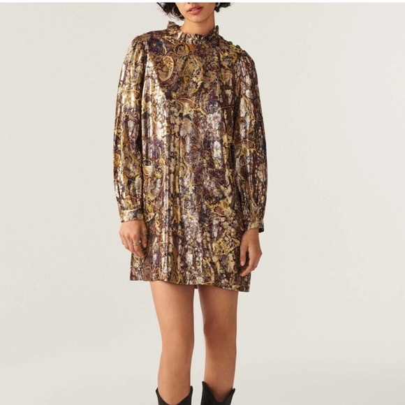 ba&sh Dresses & Skirts - NWOT Ba+Sh Chiba gold mini dress, size M